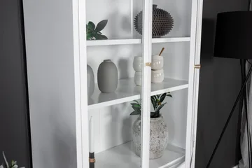 Bakal kirjahylly ovilla 80 cm lasia ja metallia - Valkoinen - Säilytys - Hylly - Kirjahylly