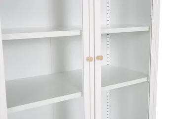 Bakal kirjahylly ovilla 80 cm lasia ja metallia - Valkoinen - Säilytys - Hylly - Kirjahylly