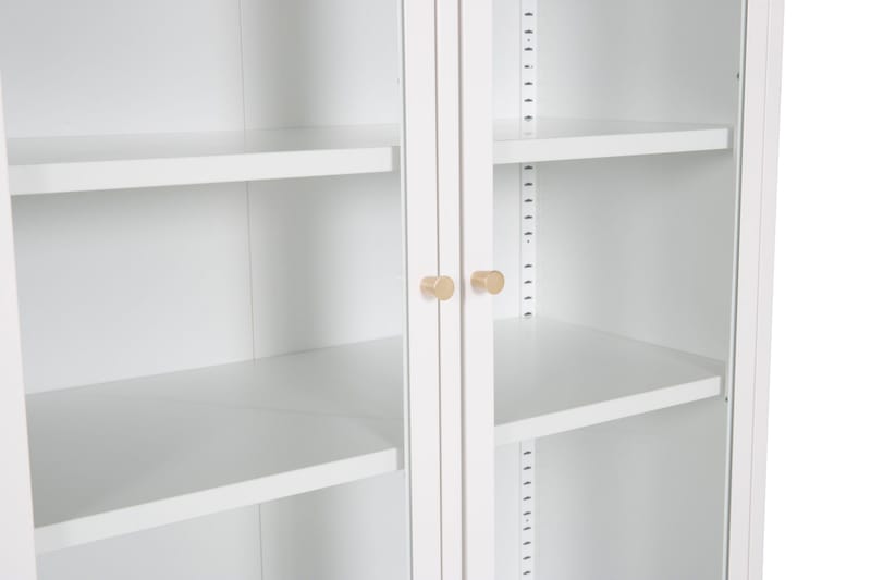 Bakal kirjahylly ovilla 80 cm lasia ja metallia - Valkoinen - Säilytys - Hylly - Kirjahylly