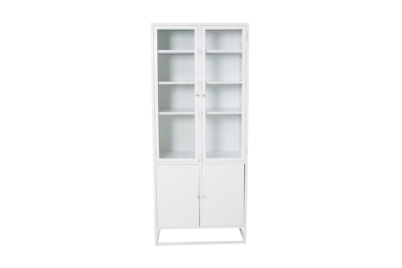 Bakal kirjahylly ovilla 80 cm lasia ja metallia - Valkoinen - Säilytys - Hylly - Kirjahylly
