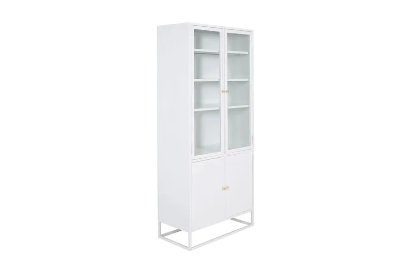 Bakal kirjahylly ovilla 80 cm lasia ja metallia, Valkoinen