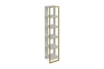 Bascle kirjahylly 31 cm puuta metallirungolla - Valkoinen - Säilytys - Hylly - Kirjahylly