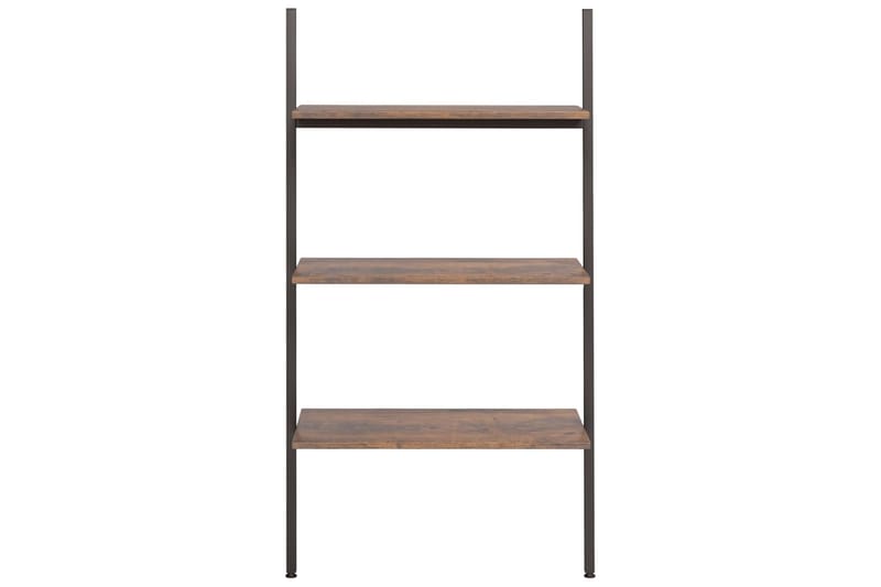 beBasic 3-kerroksinen kalteva hylly tummanruskea ja musta 64x34x116 cm - Ruskea - Säilytys - Hylly - Tikashylly