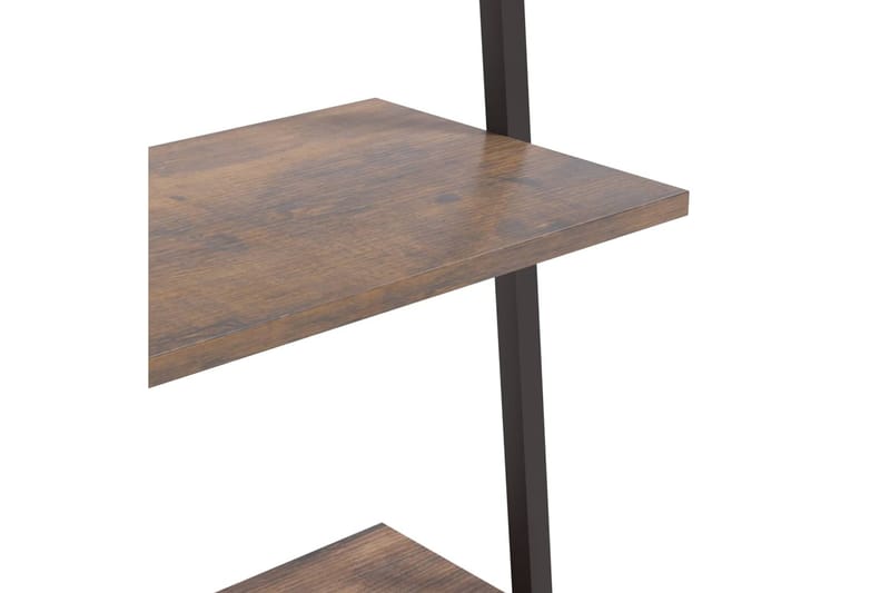 beBasic 3-kerroksinen kalteva hylly tummanruskea ja musta 64x34x116 cm - Ruskea - Säilytys - Hylly - Tikashylly