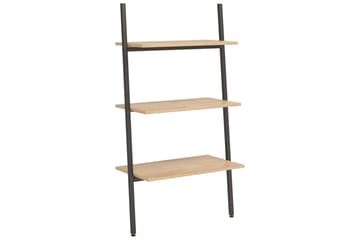 beBasic 3-kerroksinen kalteva hylly vaaleanruskea ja musta 64x34x116 cm - Ruskea - Säilytys - Hylly - Tikashylly
