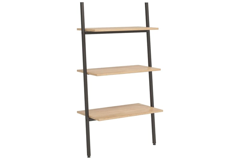 beBasic 3-kerroksinen kalteva hylly vaaleanruskea ja musta 64x34x116 cm - Ruskea - Säilytys - Hylly - Tikashylly