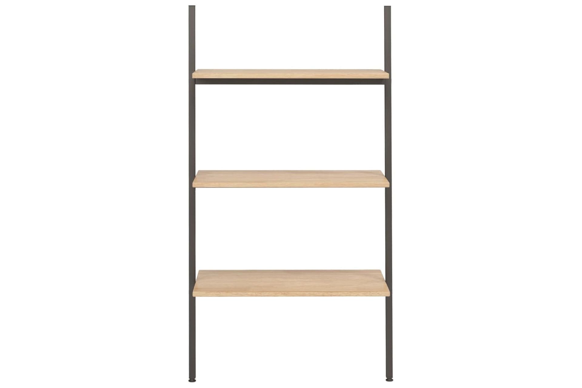 beBasic 3-kerroksinen kalteva hylly vaaleanruskea ja musta 64x34x116 cm - Ruskea - Säilytys - Hylly - Tikashylly