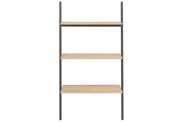 beBasic 3-kerroksinen kalteva hylly vaaleanruskea ja musta 64x34x116 cm - Ruskea - Säilytys - Hylly - Tikashylly