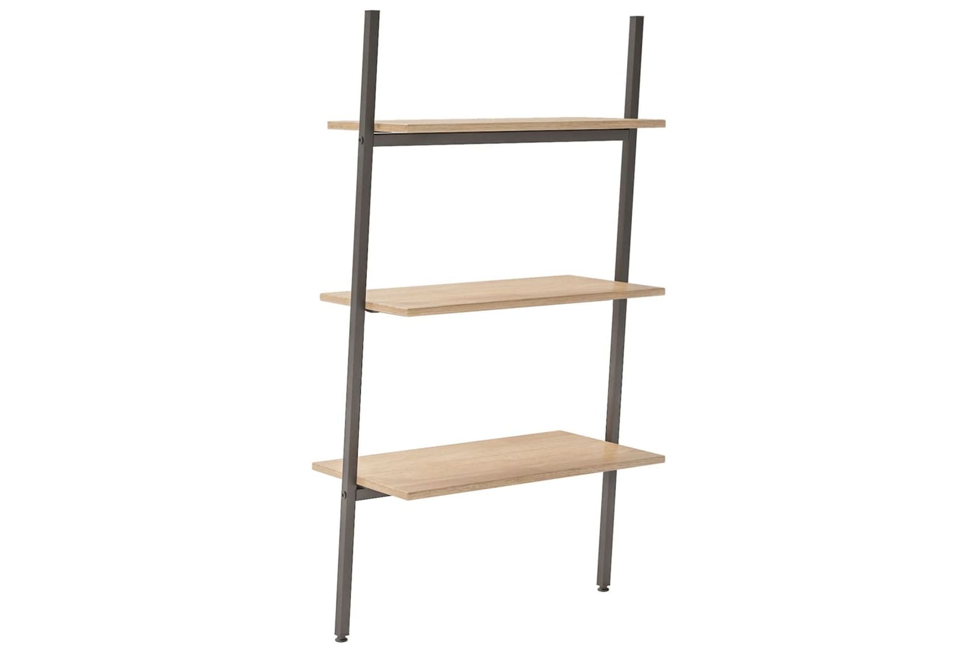 beBasic 3-kerroksinen kalteva hylly vaaleanruskea ja musta 64x34x116 cm - Ruskea - Säilytys - Hylly - Tikashylly