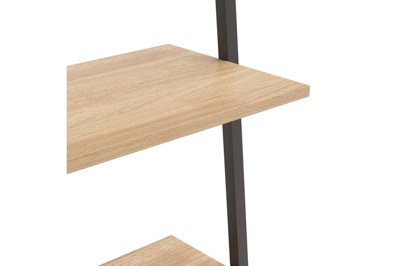 beBasic 3-kerroksinen kalteva hylly vaaleanruskea ja musta 64x34x116 cm - Ruskea - Säilytys - Hylly - Tikashylly
