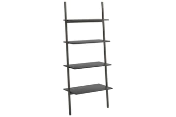 beBasic 4-kerroksinen kalteva hylly musta 64x34x150,5 cm - Musta - Säilytys - Hylly - Kirjahylly