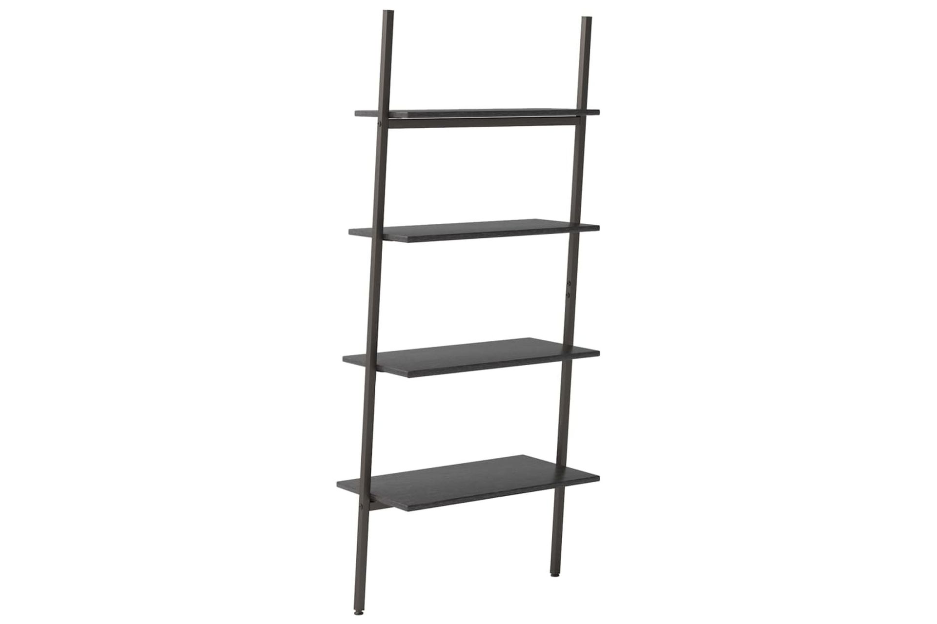 beBasic 4-kerroksinen kalteva hylly musta 64x34x150,5 cm - Musta - Säilytys - Hylly - Kirjahylly