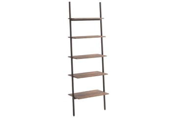 beBasic 5-kerroksinen kalteva hylly tummanrusk. ja musta 64x34x185,5 cm - Ruskea - Säilytys - Hylly - Kirjahylly