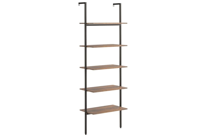 beBasic 5-kerroksinen kalteva hylly tummanruskea ja musta 64x35x185 cm - Ruskea - Säilytys - Hylly - Kirjahylly