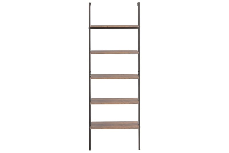beBasic 5-kerroksinen kalteva hylly tummanruskea ja musta 64x35x185 cm - Ruskea - Säilytys - Hylly - Kirjahylly