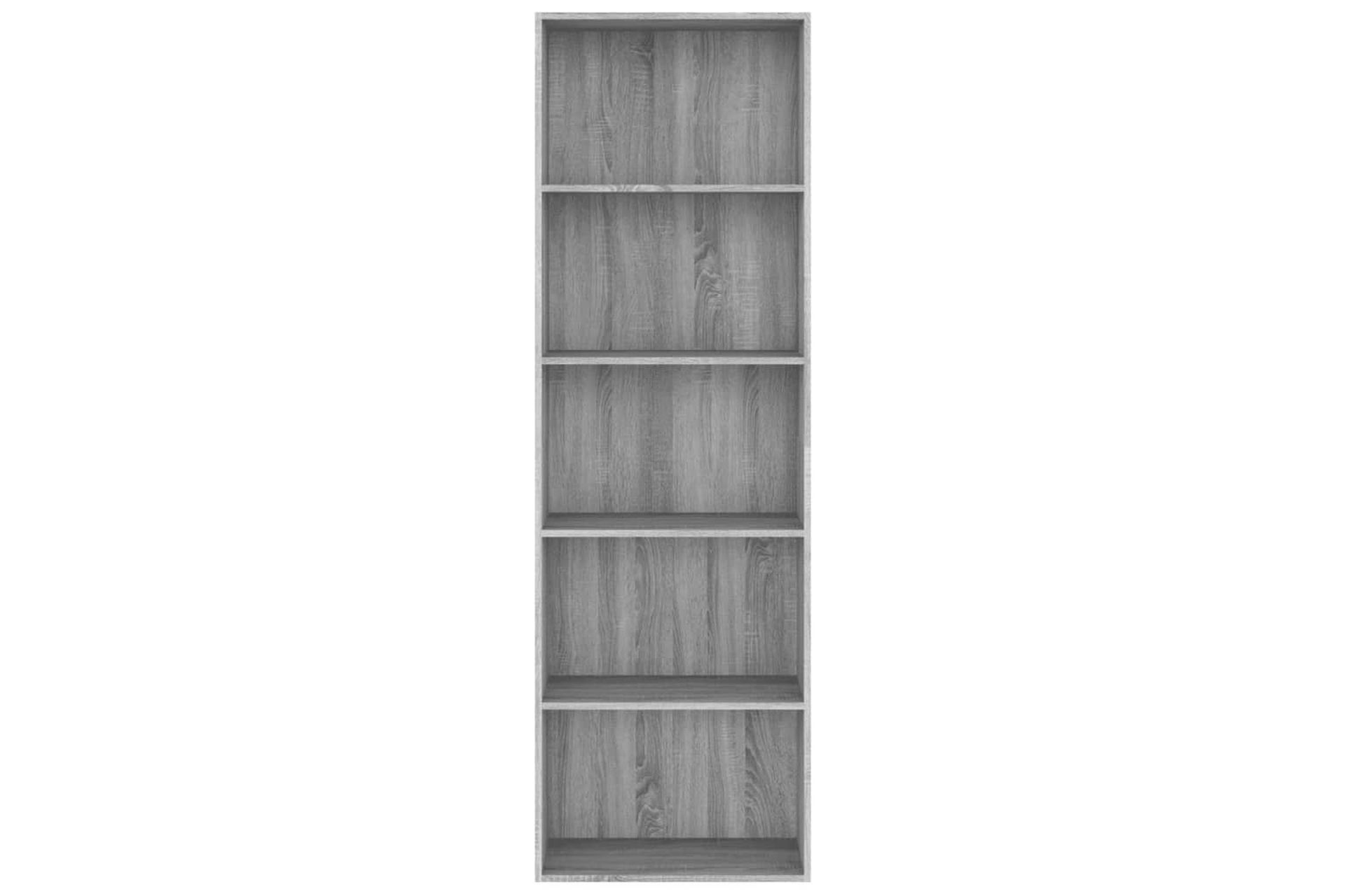 beBasic 5-kerroksinen Kirjahylly harm. Sonoma 60x30x189 cm tekninen puu - Harmaa - Säilytys - Hylly - Kirjahylly