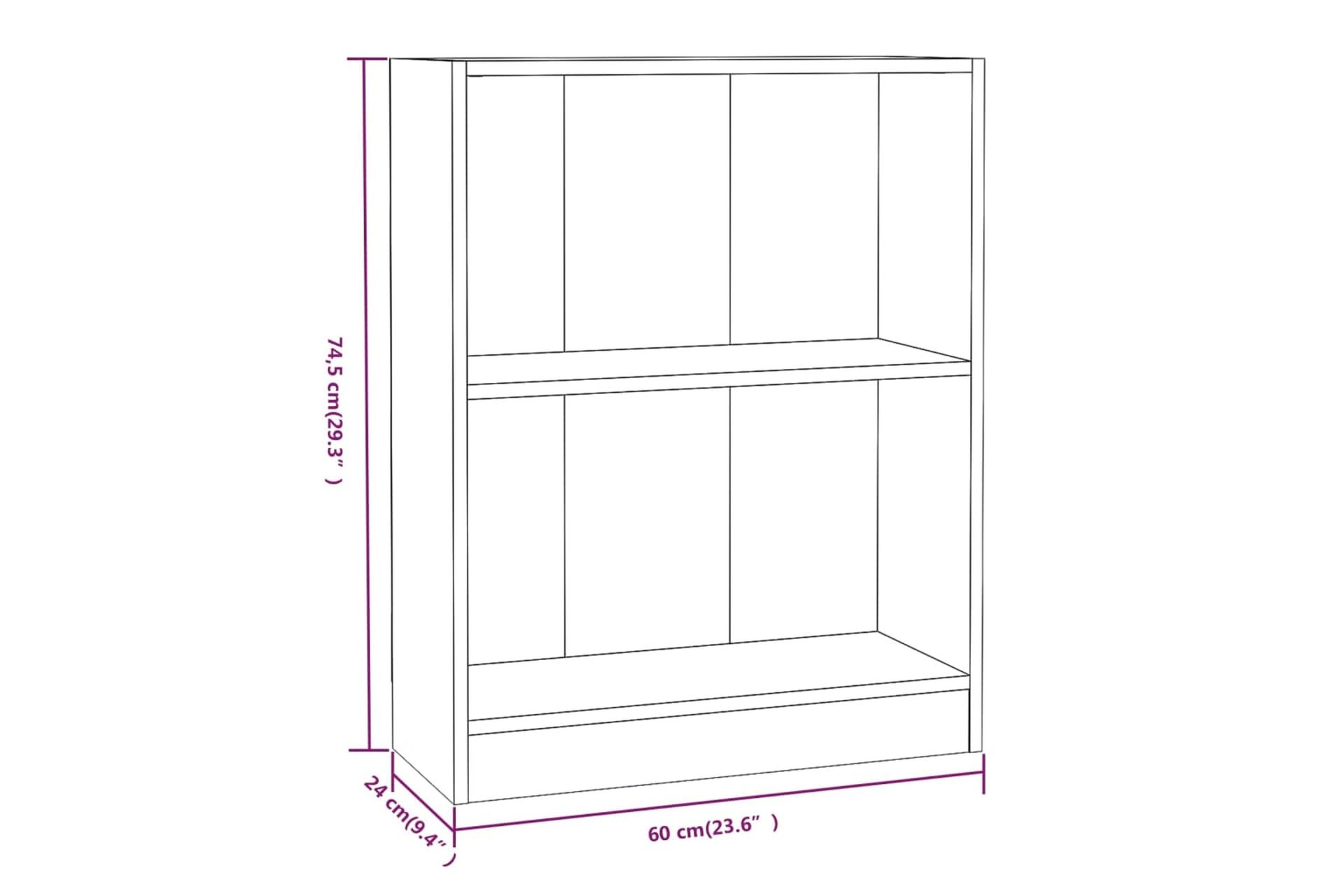 beBasic Kirjahylly harmaa Sonoma 60x24x74,5 cm tekninen puu - Harmaa - Säilytys - Hylly - Kirjahylly