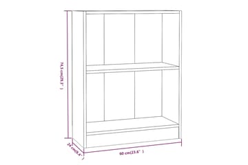 beBasic Kirjahylly harmaa Sonoma 60x24x74,5 cm tekninen puu - Harmaa - Säilytys - Hylly - Kirjahylly