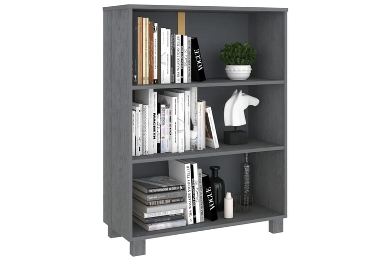 beBasic Kirjahylly tummanharmaa 85x35x112 cm täysi mänty - Harmaa - Säilytys - Hylly - Kirjahylly