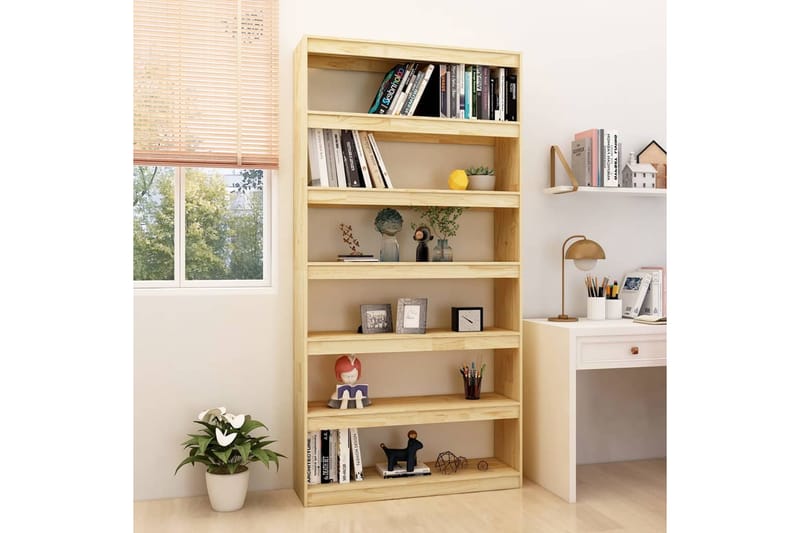 beBasic Kirjahylly/tilanjakaja 100x30x200 cm täysi mänty - Ruskea - Säilytys - Hylly - Kirjahylly