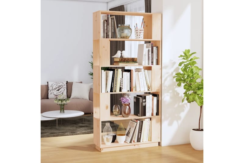 beBasic Kirjahylly/tilanjakaja 80x25x163,5 cm täysi mänty - Ruskea - Säilytys - Hylly - Kirjahylly