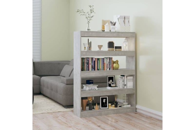 beBasic Kirjahylly/tilanjakaja betoninharmaa 100x30x135 cm - Harmaa - Säilytys - Hylly - Kirjahylly
