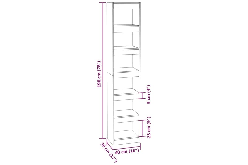 beBasic Kirjahylly/tilanjakaja betoninharmaa 40x30x198 cm - Harmaa - Säilytys - Hylly - Kirjahylly