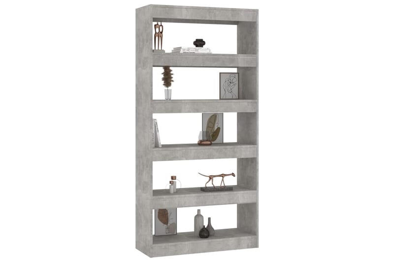 beBasic Kirjahylly/tilanjakaja betoninharmaa 80x30x166 cm lastulevy - Harmaa - Säilytys - Hylly - Kirjahylly