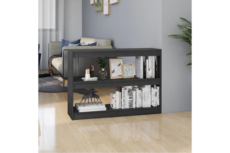 beBasic Kirjahylly/tilanjakaja harmaa 100x30x71,5 cm täysi mänty - Harmaa - Säilytys - Hylly - Kirjahylly