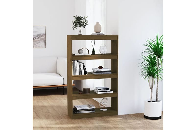 beBasic Kirjahylly/tilanjakaja hunajanruskea 80x30x135,5 cm täysi mänty - Ruskea - Säilytys - Hylly - Kirjahylly