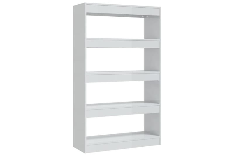 beBasic Kirjahylly/tilanjakaja korkeakiilto valk 80x30x135 cm lastulevy - Valkoinen - Säilytys - Hylly - Kirjahylly