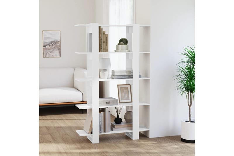 beBasic Kirjahylly/tilanjakaja korkeakiilto valkoinen 100x30x160 cm - Valkoinen - Säilytys - Hylly - Kirjahylly