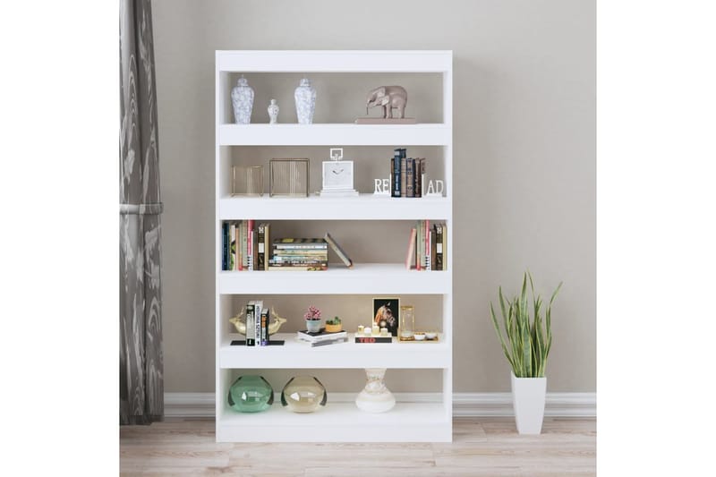beBasic Kirjahylly/tilanjakaja korkeakiilto valkoinen 100x30x166 cm - Valkoinen - Säilytys - Hylly - Kirjahylly