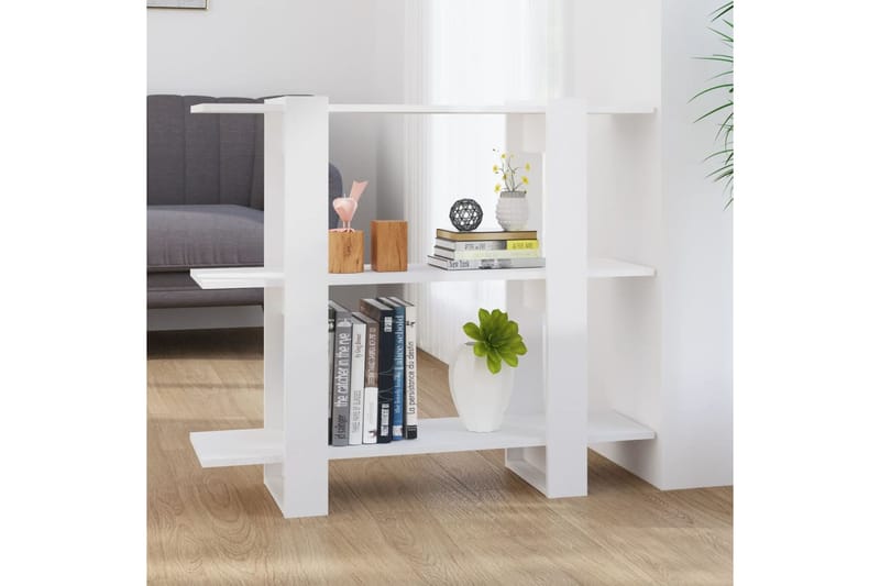 beBasic Kirjahylly/tilanjakaja korkeakiilto valkoinen 100x30x87 cm - Valkoinen - Säilytys - Hylly - Kirjahylly