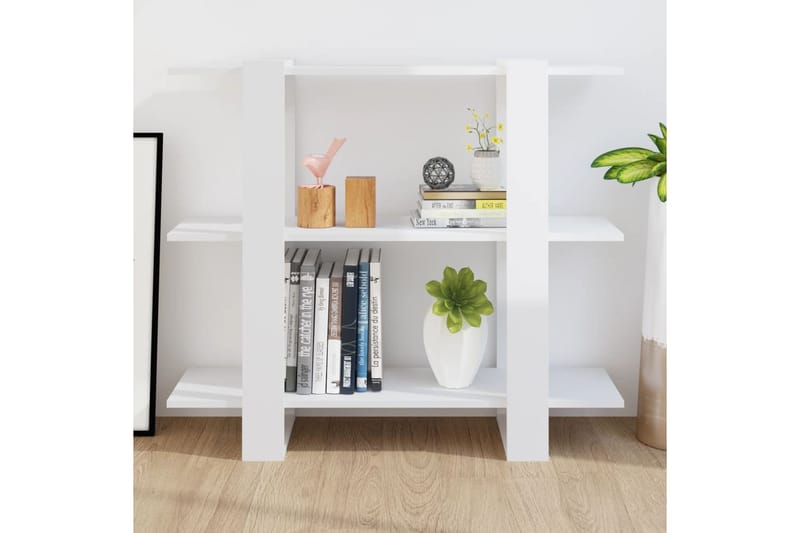 beBasic Kirjahylly/tilanjakaja korkeakiilto valkoinen 100x30x87 cm - Valkoinen - Säilytys - Hylly - Kirjahylly