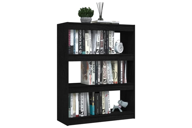 beBasic Kirjahylly/tilanjakaja musta 100x30x103 cm täysi mänty - Musta - Säilytys - Hylly - Kirjahylly