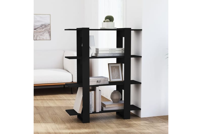 beBasic Kirjahylly/tilanjakaja musta 100x30x123,5 cm lastulevy - Musta - Säilytys - Hylly - Kirjahylly