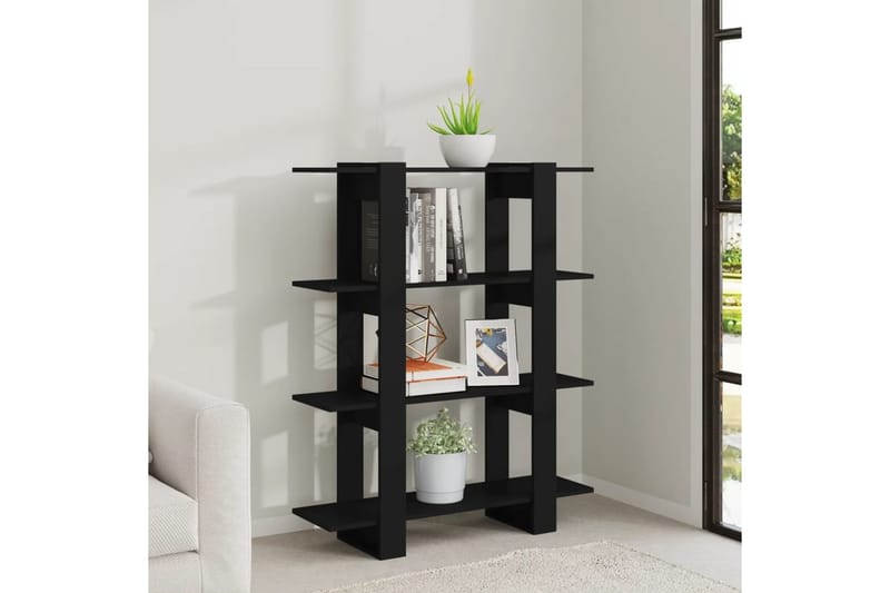 beBasic Kirjahylly/tilanjakaja musta 100x30x123,5 cm lastulevy - Musta - Säilytys - Hylly - Kirjahylly