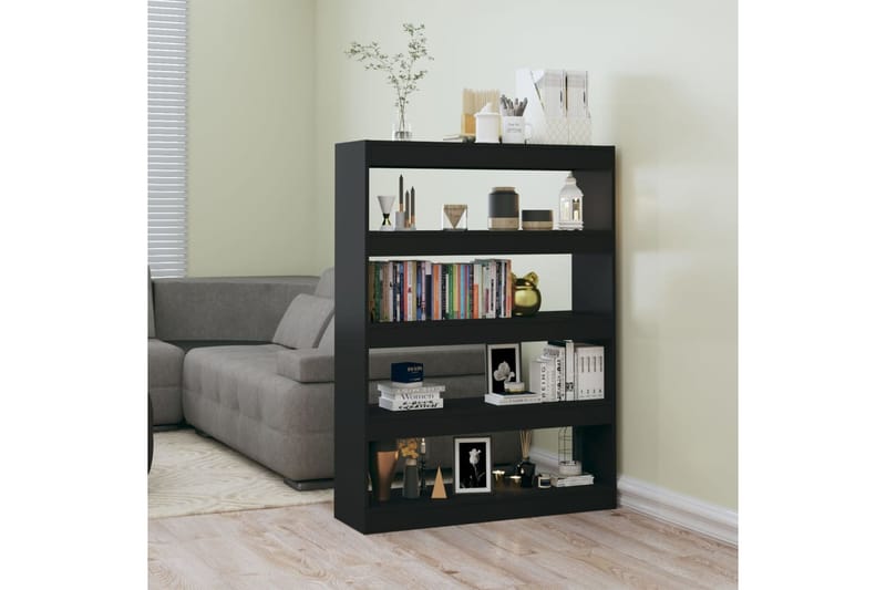 beBasic Kirjahylly/tilanjakaja musta 100x30x135 cm lastulevy - Musta - Säilytys - Hylly - Kirjahylly