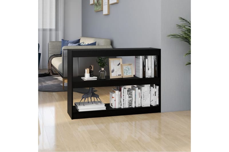 beBasic Kirjahylly/tilanjakaja musta 100x30x71,5 cm täysi mänty - Musta - Säilytys - Hylly - Kirjahylly