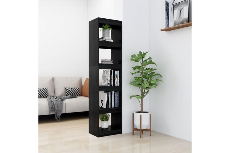beBasic Kirjahylly/tilanjakaja musta 40x30x167,5 cm täysi mänty - Musta - Säilytys - Hylly - Kirjahylly