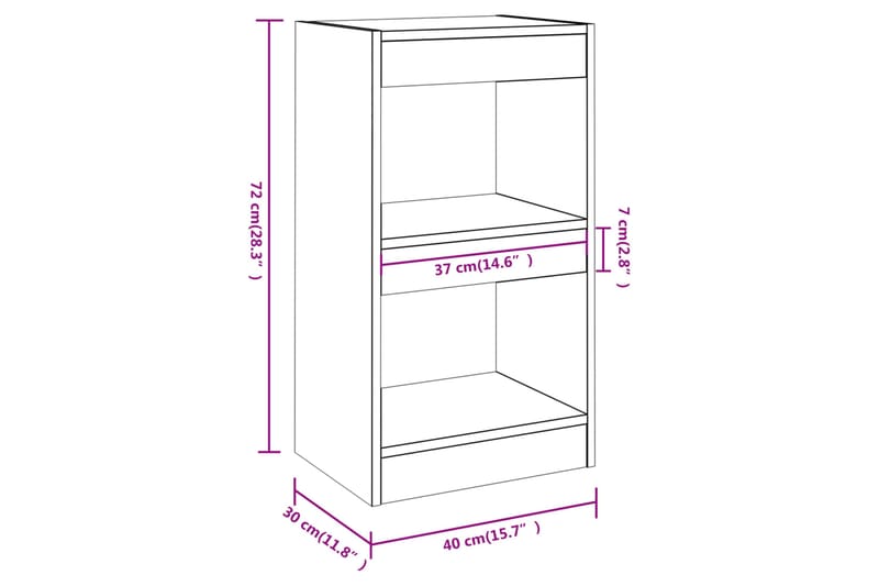 beBasic Kirjahylly/tilanjakaja musta 40x30x72 cm lastulevy - Musta - Säilytys - Hylly - Kirjahylly