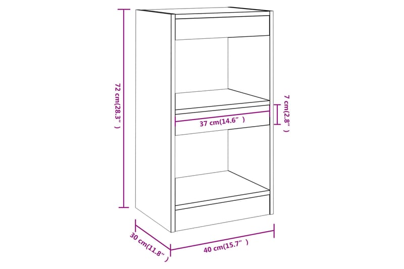 beBasic Kirjahylly/tilanjakaja musta 40x30x72 cm lastulevy - Musta - Kirjahylly - Hylly