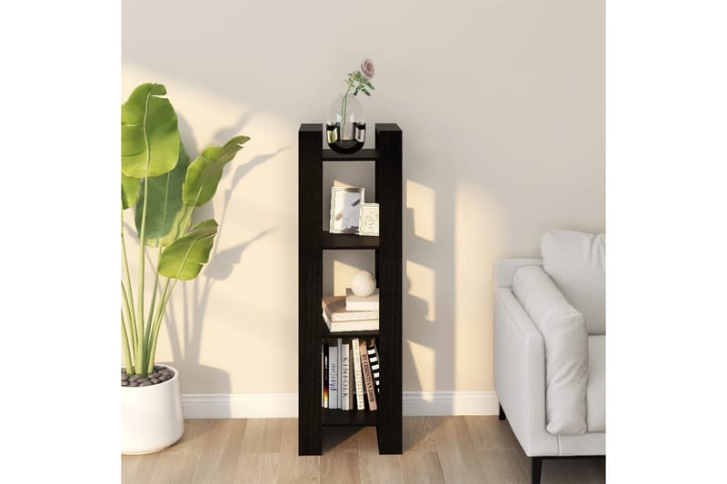 beBasic Kirjahylly/tilanjakaja musta 41x35x125 cm täysi mänty - Musta - Säilytys - Hylly - Kirjahylly
