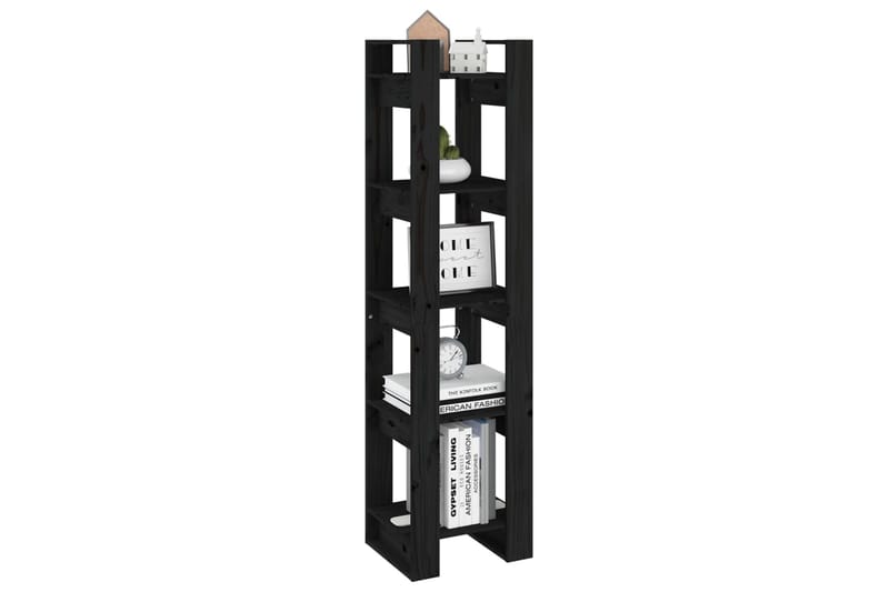 beBasic Kirjahylly/tilanjakaja musta 41x35x160 cm täysi mänty - Musta - Säilytys - Hylly - Kirjahylly