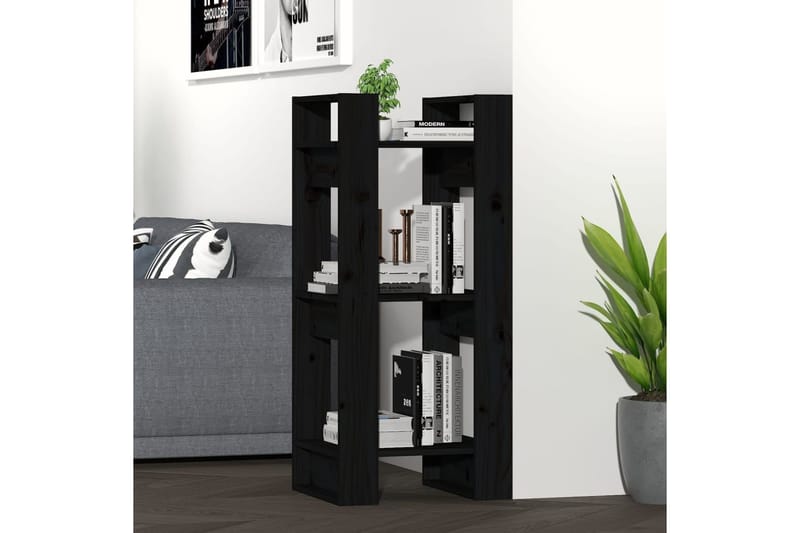beBasic Kirjahylly/tilanjakaja musta 41x35x91 cm täysi mänty - Musta - Säilytys - Hylly - Kirjahylly