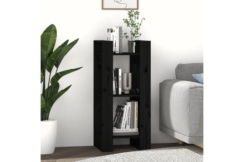 beBasic Kirjahylly/tilanjakaja musta 41x35x91 cm täysi mänty - Musta - Säilytys - Hylly - Kirjahylly