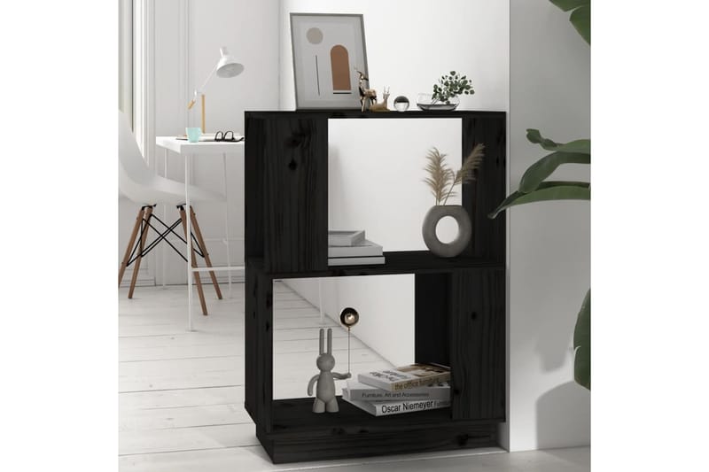 beBasic Kirjahylly/tilanjakaja musta 51x25x70 cm täysi mänty - Musta - Säilytys - Hylly - Kirjahylly