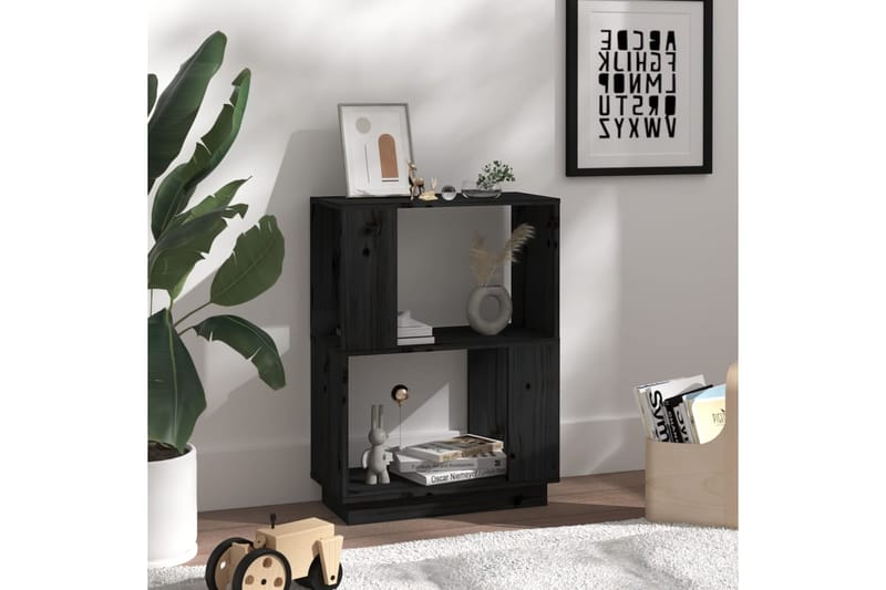 beBasic Kirjahylly/tilanjakaja musta 51x25x70 cm täysi mänty - Musta - Säilytys - Hylly - Kirjahylly