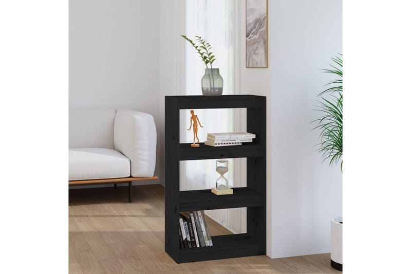 beBasic Kirjahylly/tilanjakaja musta 60x30x103,5 cm täysi mänty - Musta - Säilytys - Hylly - Kirjahylly